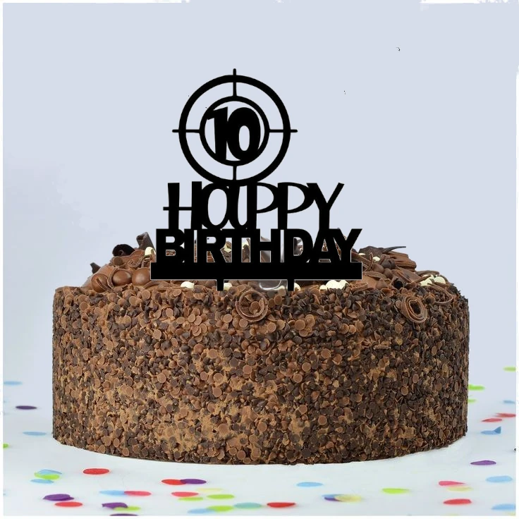 10th Happy Birthday Cake Topper