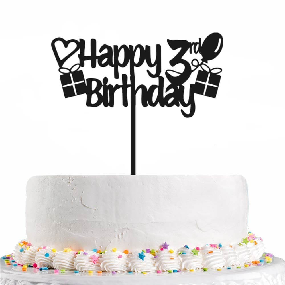 Happy 3rd Birthday Cake Topper