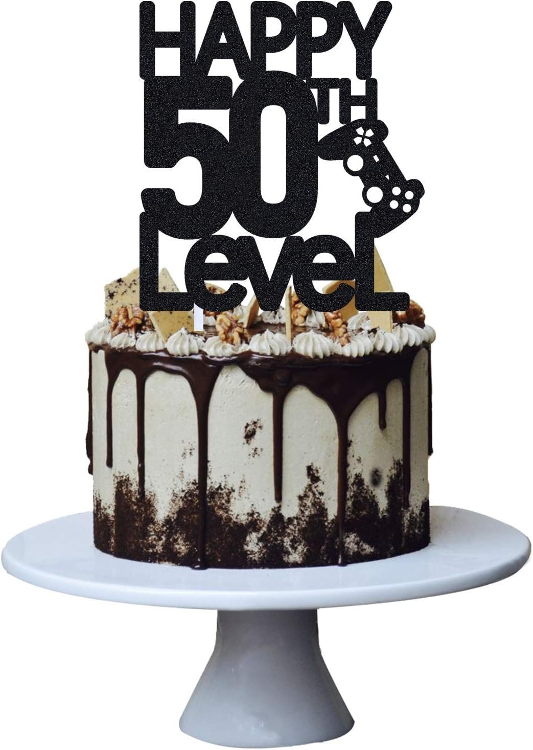71HLWPsmOyL._AC_SL1500_.jpg Happy 50th Level Cake Topper