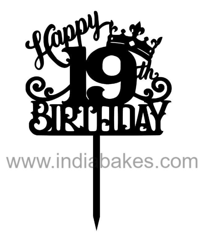 Happy 19th Birthday Cake Topper