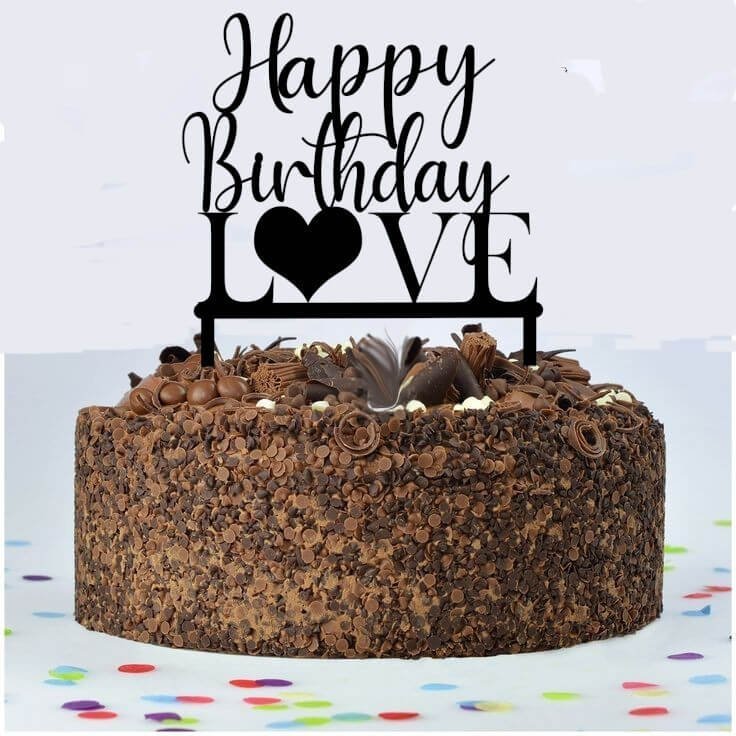 Happy Birthday Love Cake Topper