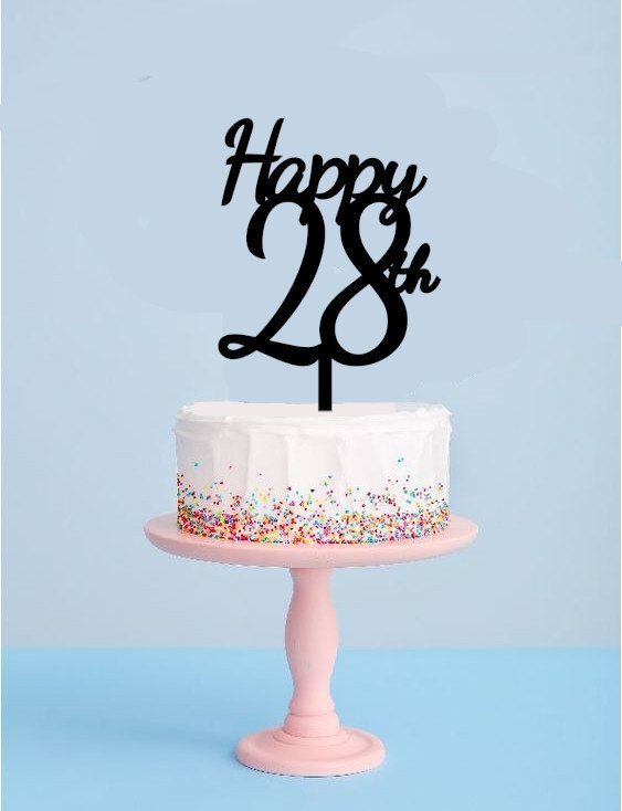 Happy 28th Birthday / Anniversary Cake Topper