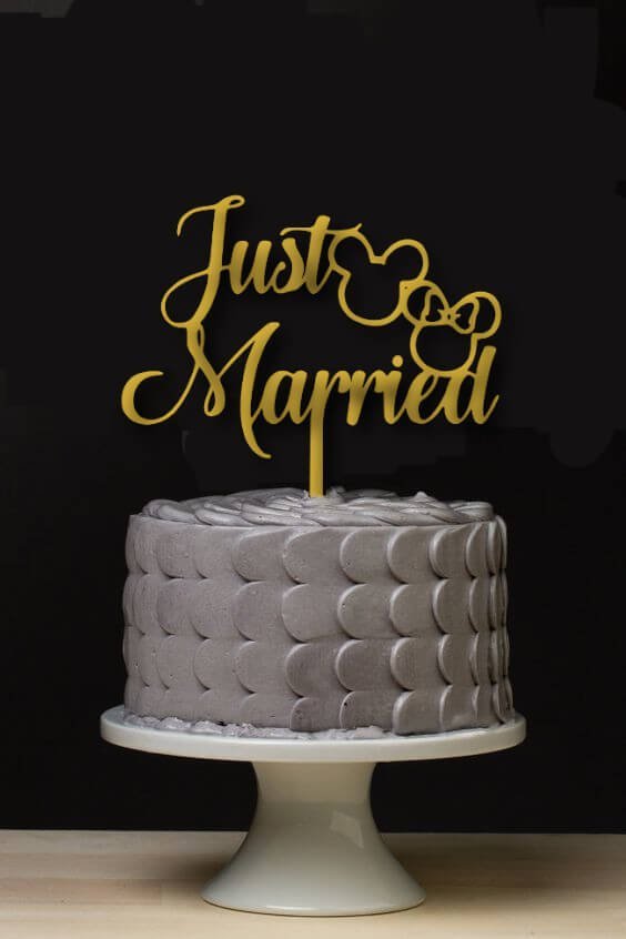 Just-married-cake-topper.jpg Just Married Cake Topper