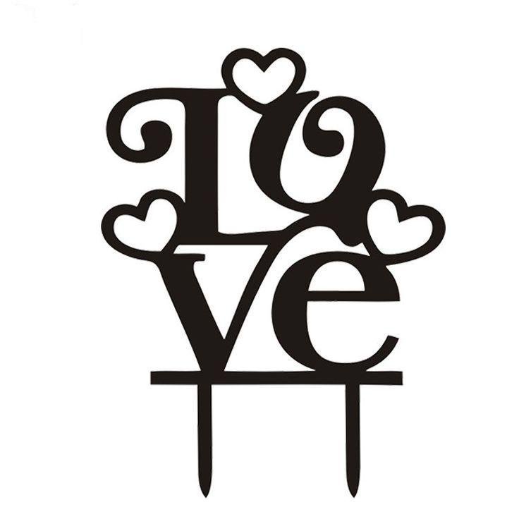 Acrylic Designer Love Cake Topper