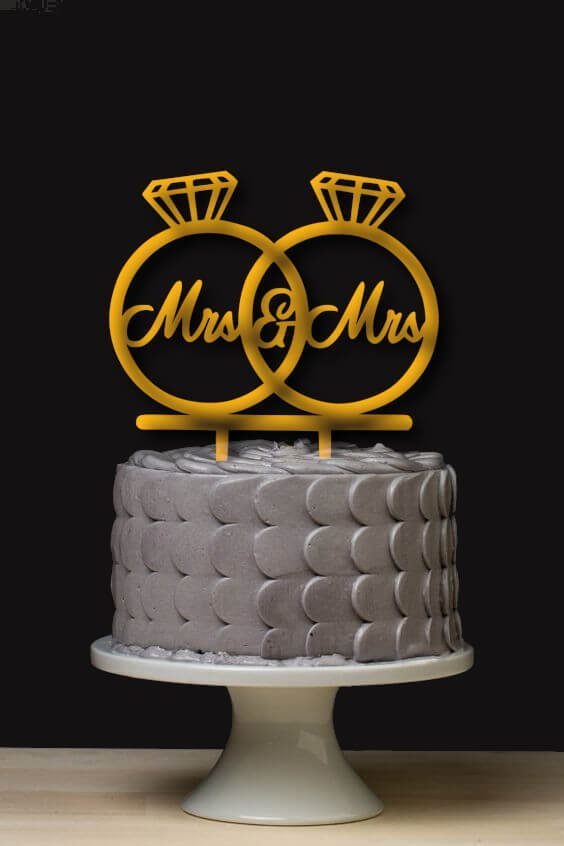 Mrs-and-mrs-cake-topper.jpg Mrs & Mrs Cake Topper | Wedding, Anniversary Cake Decoration