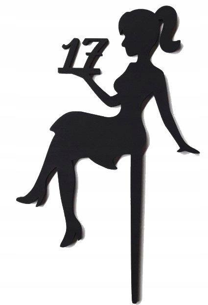 Sitting Girl 17th Birthday Cake Decoration