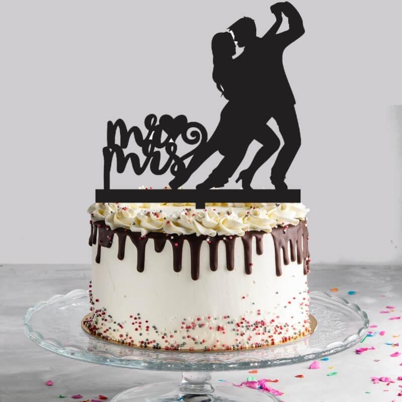 WCT015.jpg Mr and Mrs Couple Dancing Cake Topper