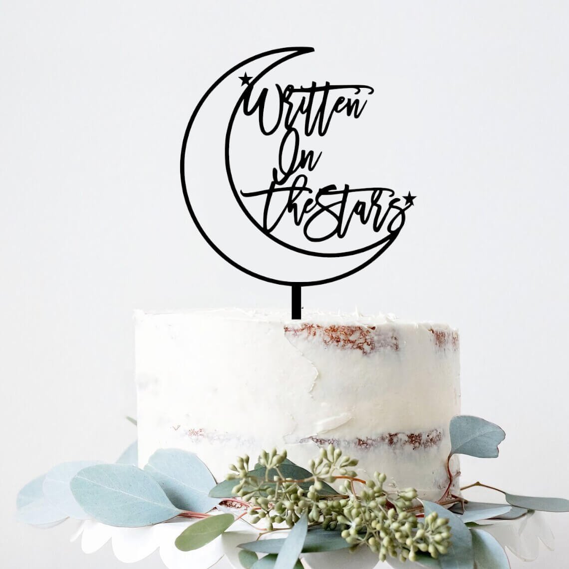 Written-on-stars-cake-topper.jpg Written on the Stars, Moon Topper for Wedding Decoration