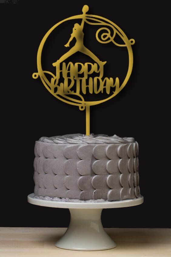 basketball-girl-birthday.jpg Basketball Theme Cake Topper for Girl's Birthday