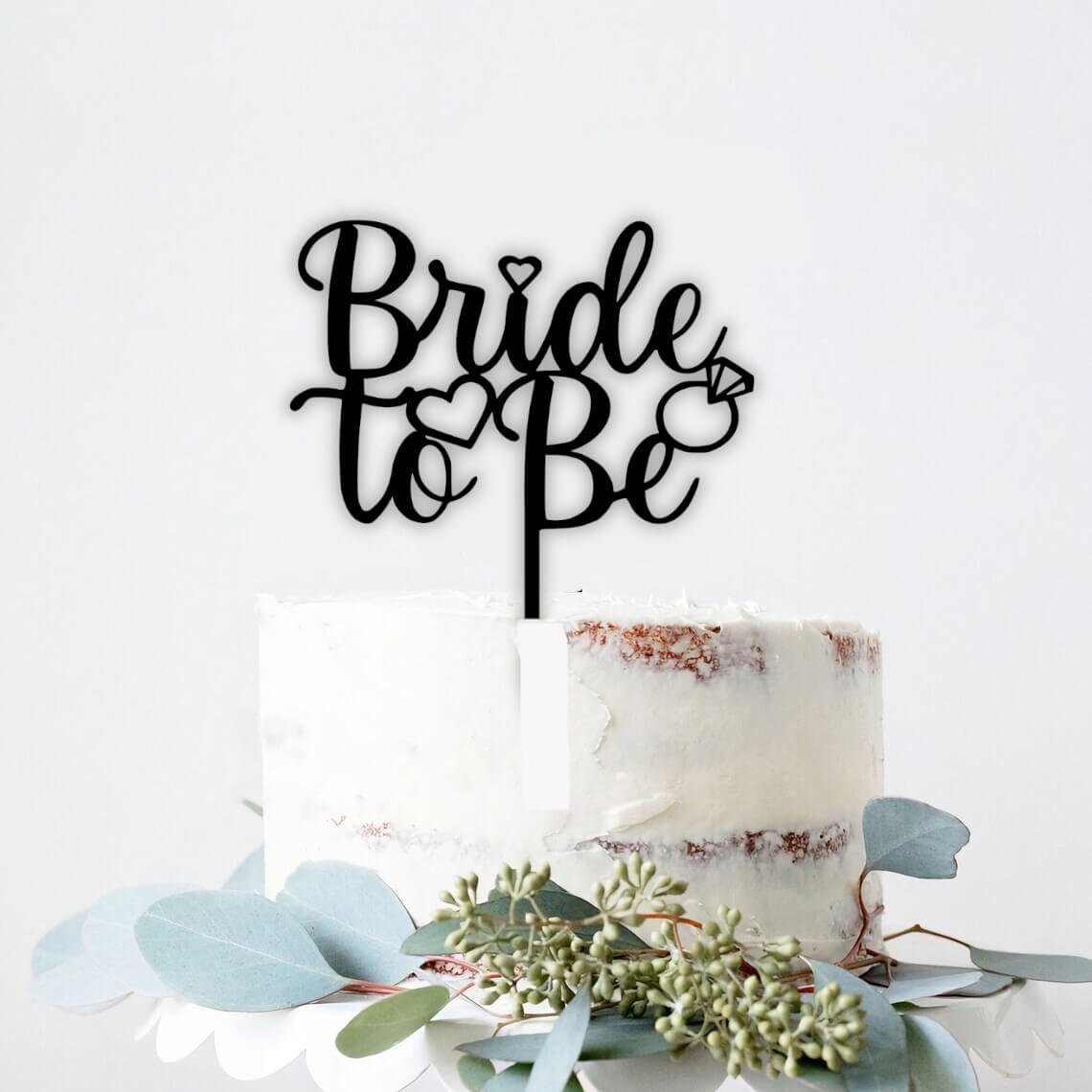Bride to be Cake Diamond Ring Topper