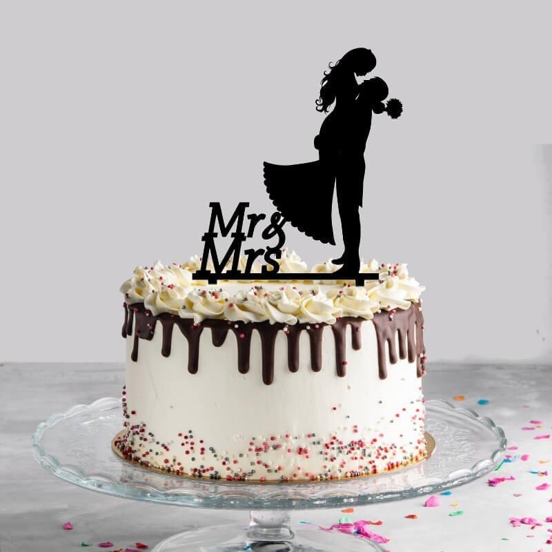 Mr & Mrs Couple Cake Topper for cake decoration