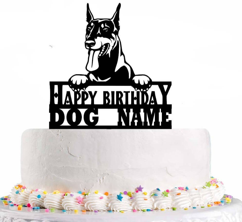 Personalized Dog Birthday Cake Topper