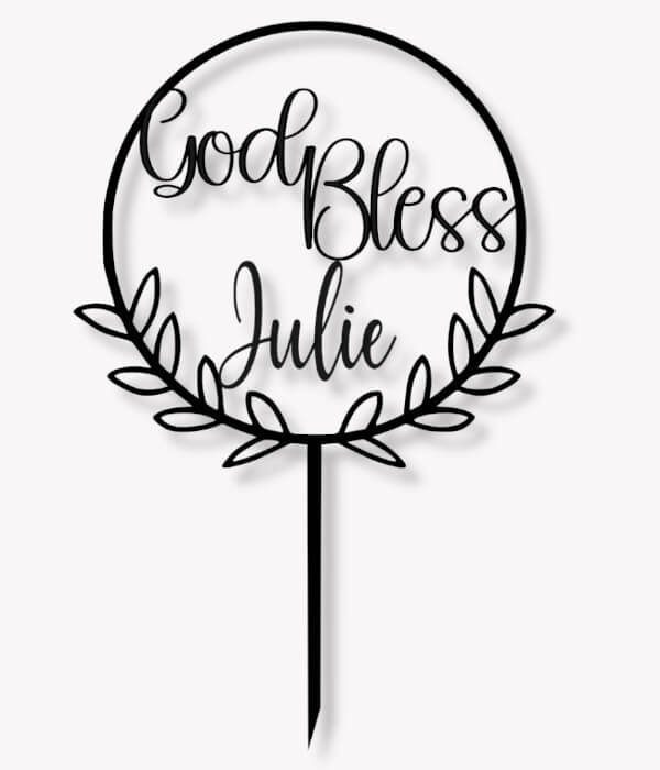 god-bless.jpg Personalized God Bless Cake Topper