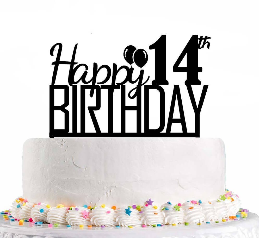 Happy 14th Birthday Cake Topper