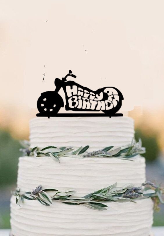 Bike Theme Birthday Cake Topper