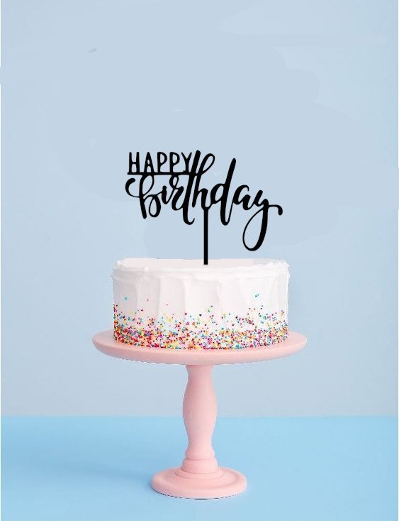 Happy Birthday Cake Topper - Style BCT099