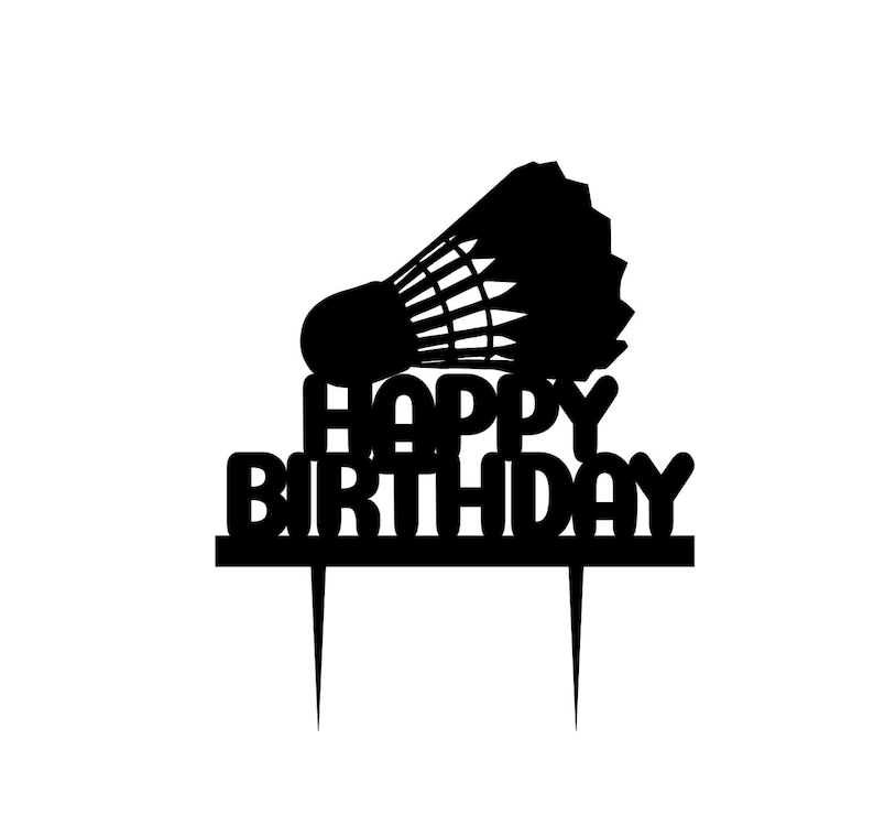 Badminton Cake Topper for Birthday Cake