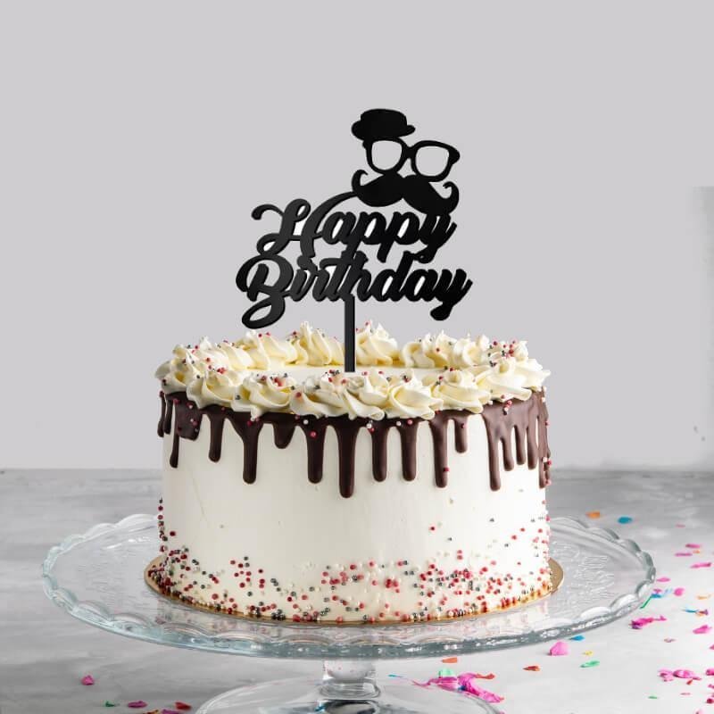 moustache-happy-birthday-cake-topper.jpg Bbash Moustache Happy Birthday Cake Topper for Men