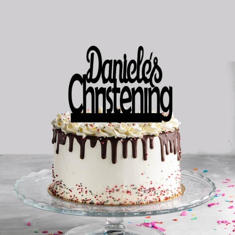 rct001-black.jpg Christening Cake Topper | Customizable with name