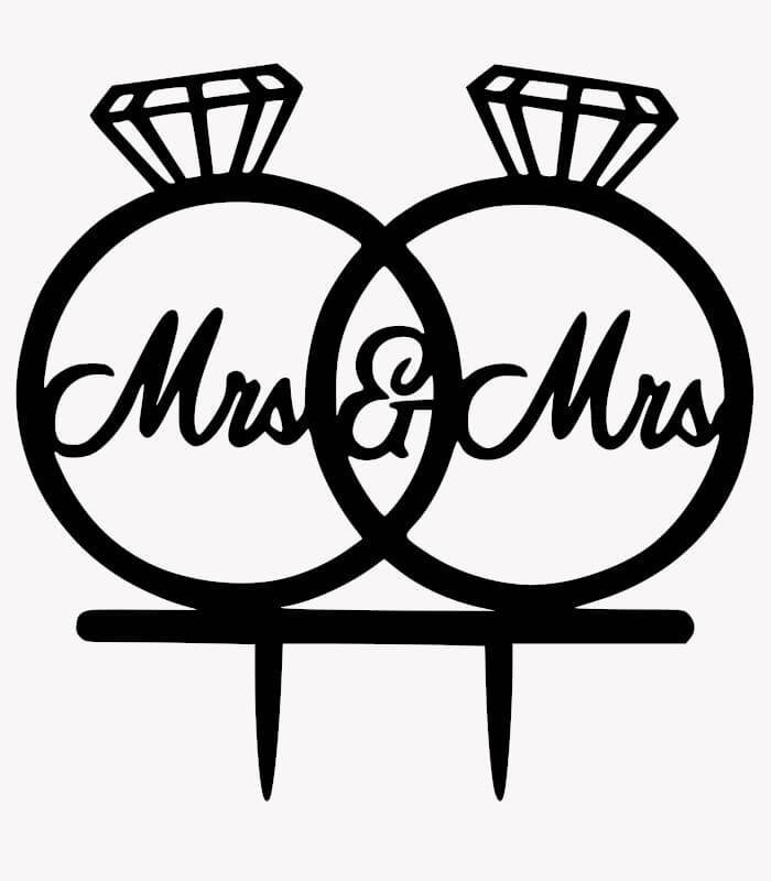 wct068-2.jpg Mrs & Mrs Cake Topper | Wedding, Anniversary Cake Decoration
