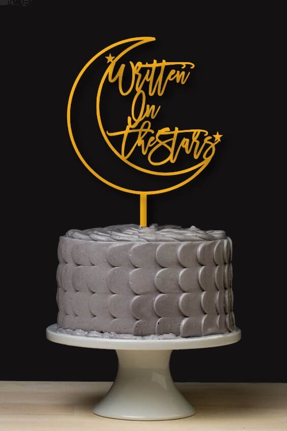 Written on the Stars, Moon Topper for Wedding Decoration