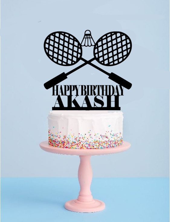Badminton-cake-topper-custom customizable badminton cake topper