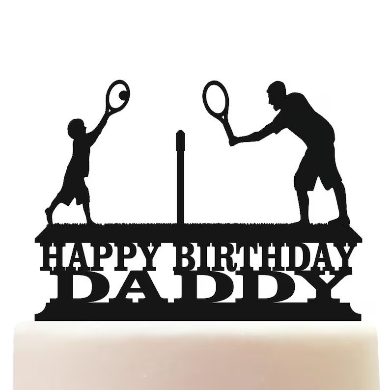 father-and-son-playing father and son cake topper