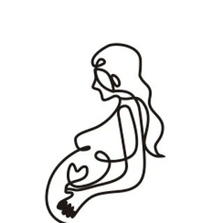 pregnant-woman Pregnant woman line art cake topper