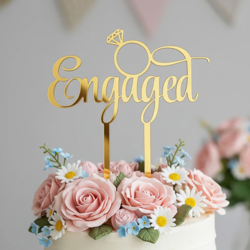 Engaged Cake Topper
